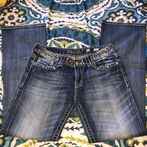 Miss Me Boot cut blue jeans, with jewels